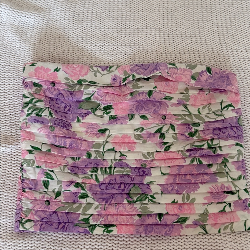 Wayf Floral Crop Top - Pink and Purple